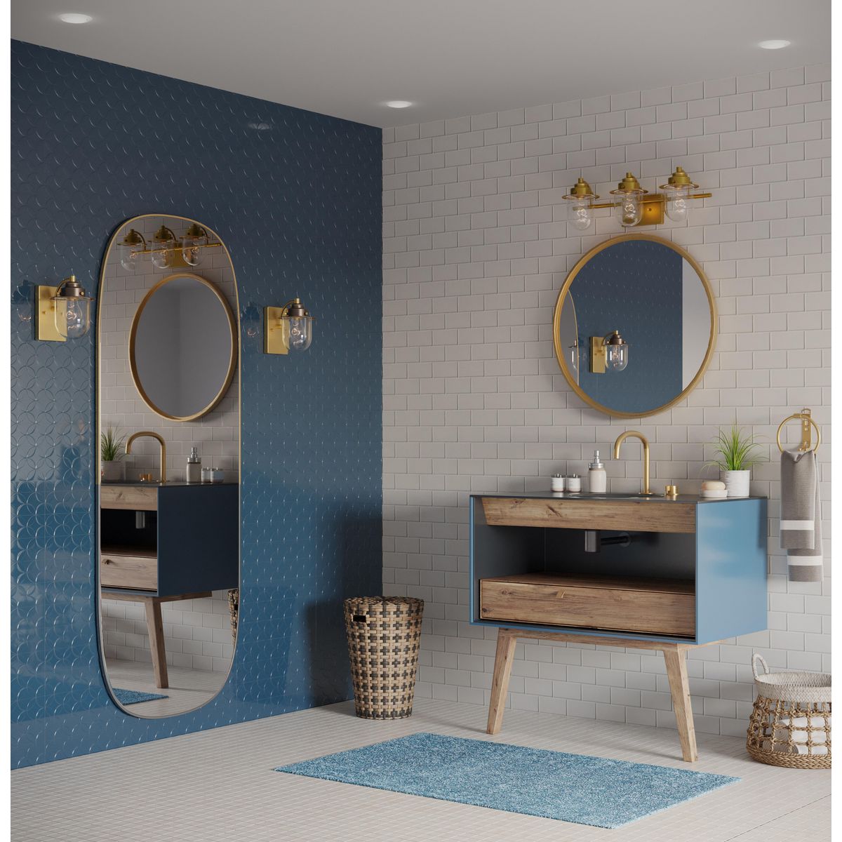 Northlake Collection 3-Light Clear Glass Bathroom Vanity Light Fixture - Perfect for Bathroom, Powder Room, and Dressing Room Lighting