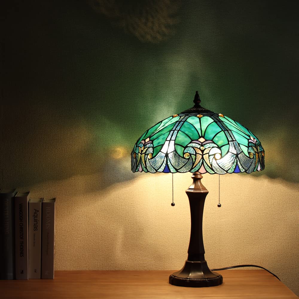 Tiffany Style Stained Glass Table Lamp & Floor Lamp Set of 2 - Elegant Reading Light for Living Room, Bedroom, Office - Perfect for Home Decor, Study Nook & Cozy Reading Corner