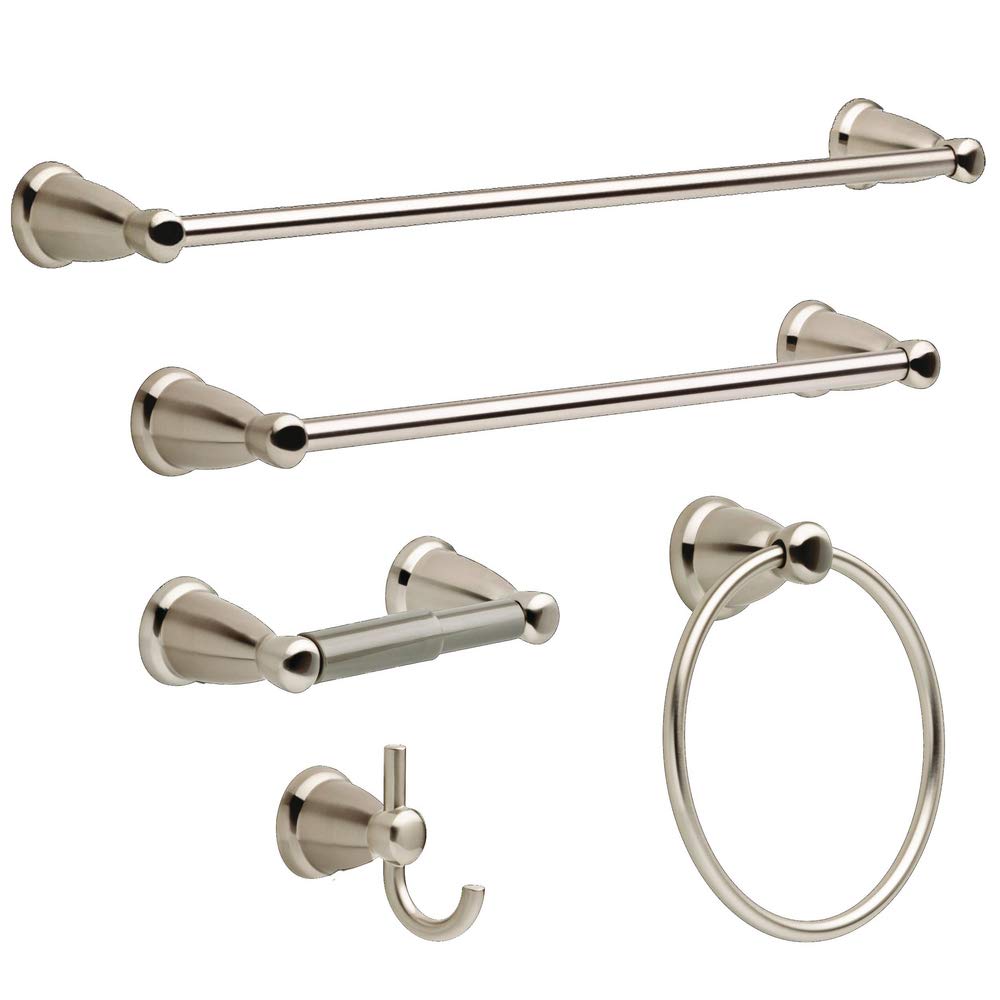 Franklin Brass Kinla 1-Pack Satin Nickel Wall Mounted Towel Ring Holder - Round Bathroom & Kitchen Towel Hanger for Hand & Bath Towels - Perfect for Modern Bathroom Accessories & Kitchen Decor (KIN46-SN-1)