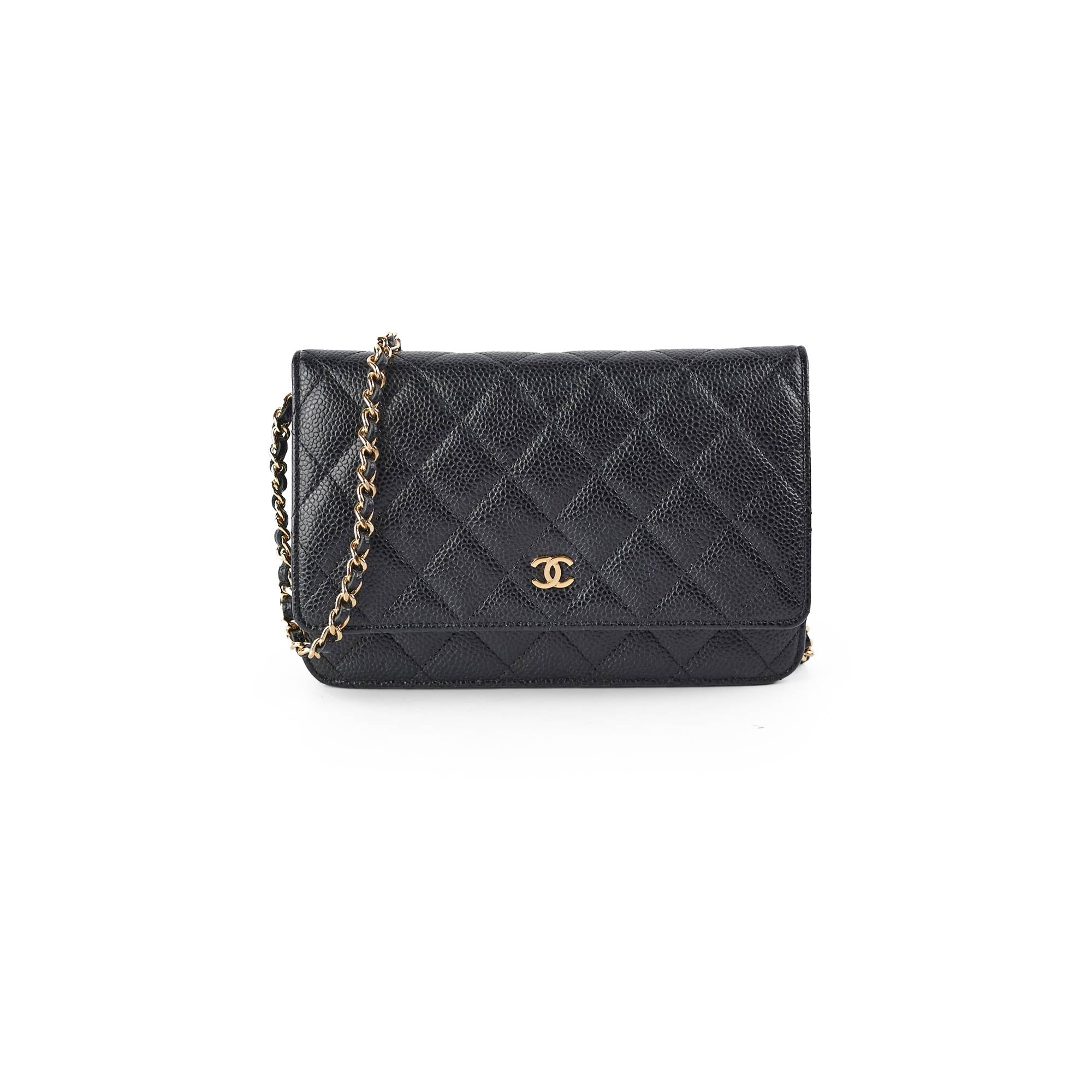 Chanel Black Caviar Leather Wallet On Chain WOC - Stylish Crossbody Bag for Women | Perfect for Evening Out, Parties & Daily Use