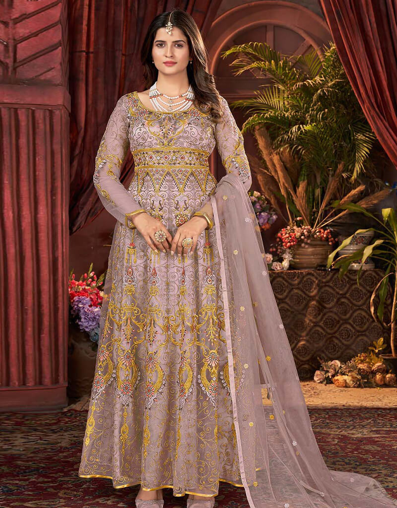 Brandy Rose Women's Pant Style Anarkali Semi-Stitched Dress - Elegant Ethnic Wear for Weddings, Parties & Festive Occasions
