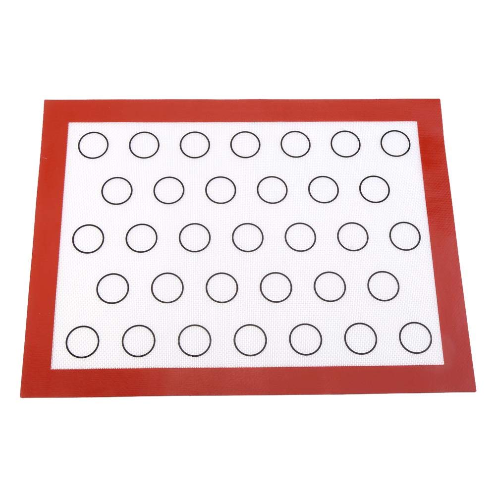 Nonstick Silicone Baking Mat for Oven - Reusable Pastry Liner for Macaron, Cake, Cookie Baking - Heat Resistant Kitchen Sheet for Home Baking (Red) - Perfect for Baking, Roasting & Food Prep