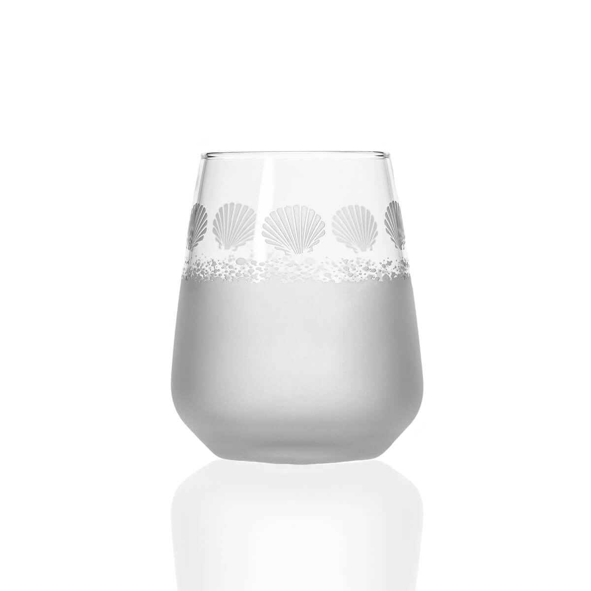 Sea Shore 15.75oz Stemless Wine Tumbler Set of 4 - Elegant Unbreakable Glassware for Wine, Cocktails & Iced Coffee - Perfect for Parties, Picnics & Outdoor Entertaining
