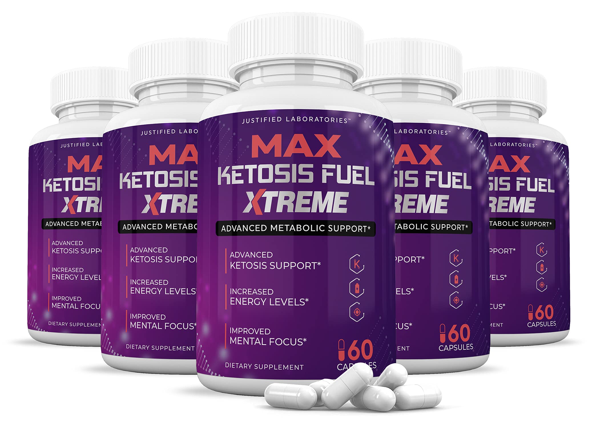 (5 Pack) Max Ketosis Fuel Xtreme 1200MG Keto Pills with Apple Cider Vinegar & goBHB - Advanced Exogenous Ketones Supplement for Ketosis Support - 300 Capsules for Men & Women - Boost Energy & Weight Loss on Keto Diet