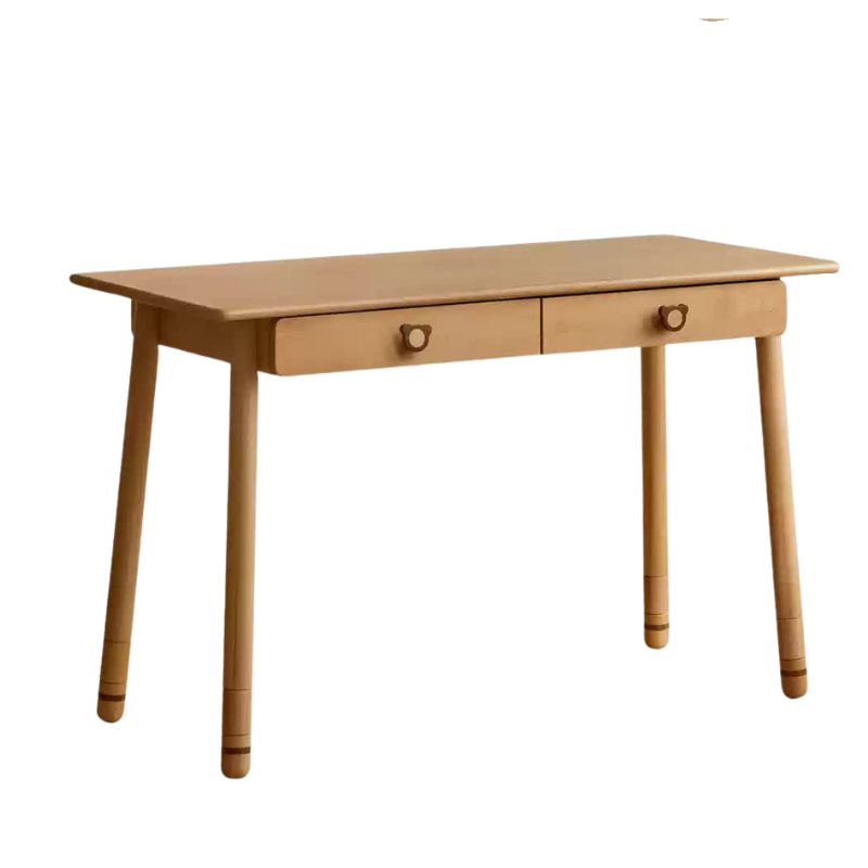 Solid Wood Kids Study Desk - Beech & Oak Wooden Children's Writing Table for Homework & Drawing | Perfect for Bedroom, Homeschool & Classroom Use