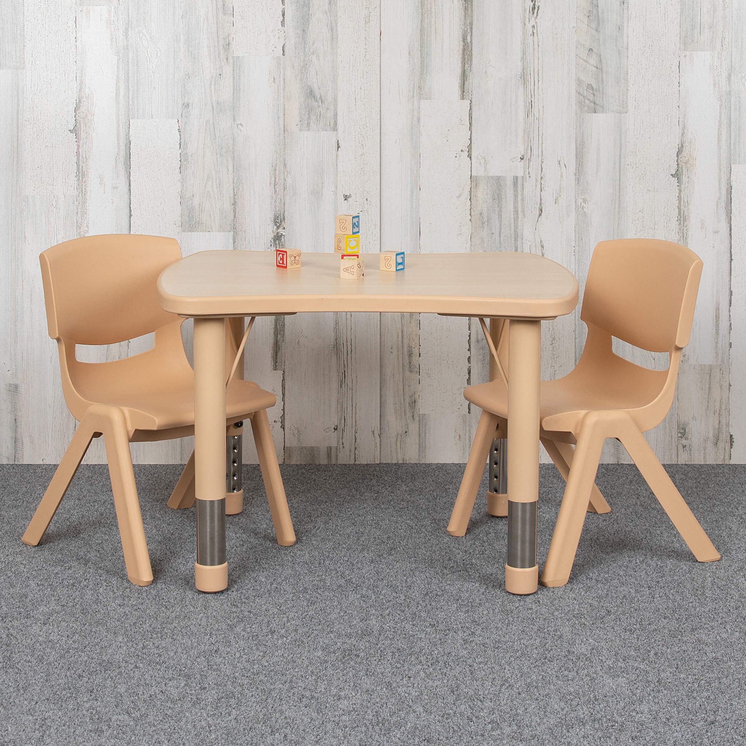 EMMA + OLIVER Kids Plastic Activity Table Set with 2 Chairs - 21.875