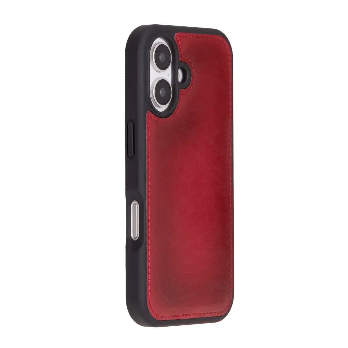 Premium Burnished Red Leather Wallet Case for iPhone 16 (2024 Model) - Slim Protective Cover with Card Slots | Perfect for Everyday Use, Travel & Business