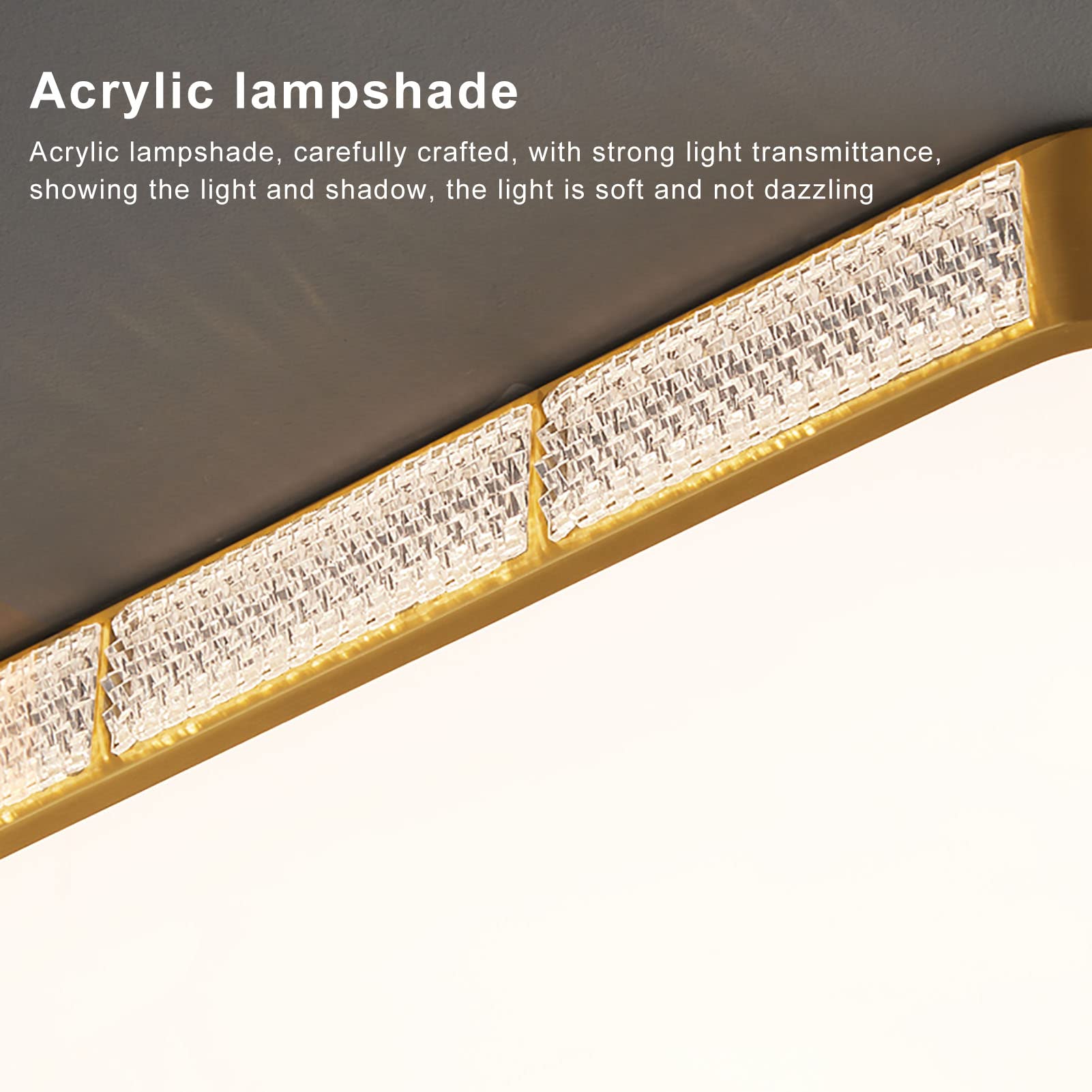Modern Square LED Ceiling Light - 40x40x5cm Gold Flush Mount Lighting Fixture for Bedroom, Kitchen, Hallway & Living Room | Energy-Efficient Slim Design for Home & Office Spaces