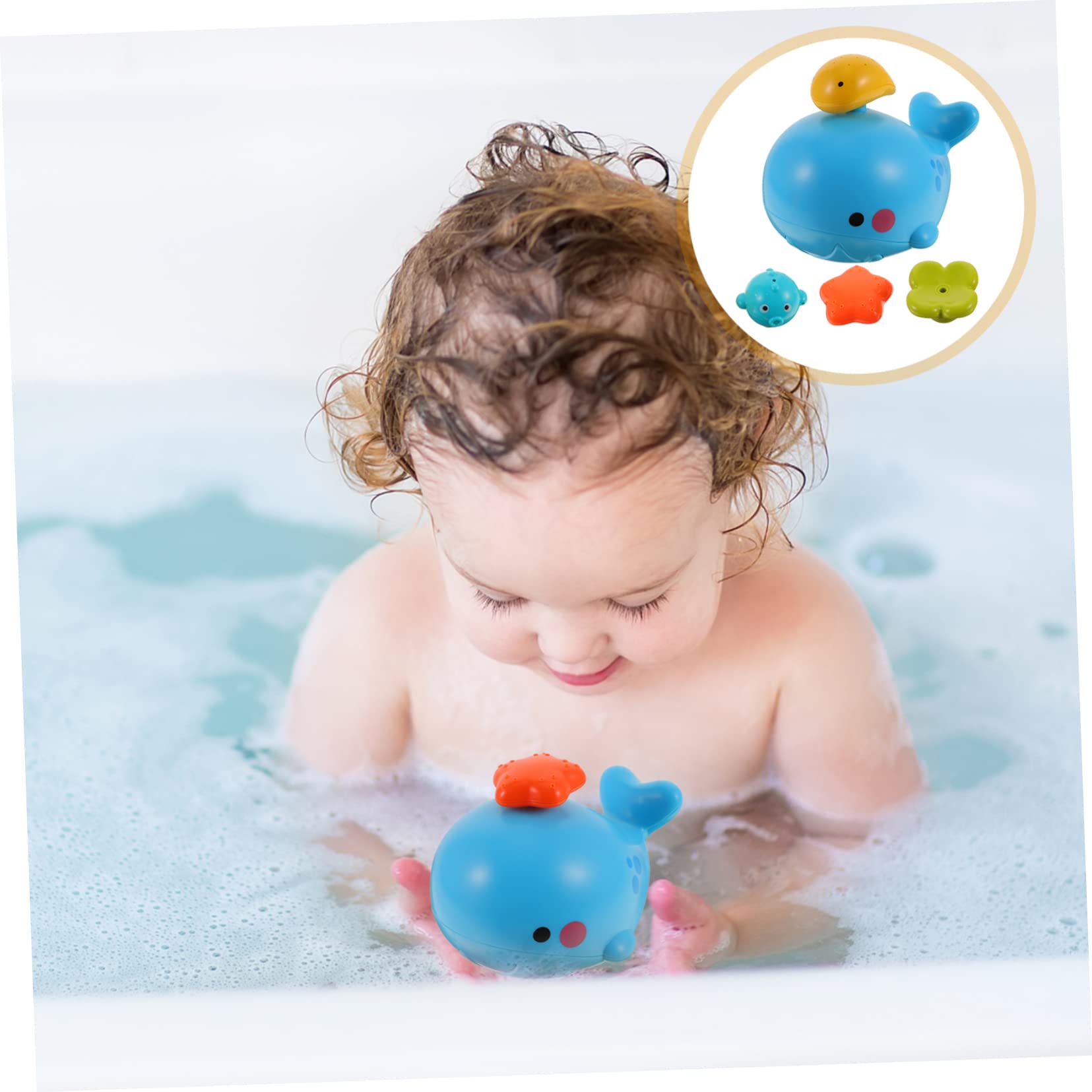 NESTINGHO Electric Whale Shower Head Toy Set - Waterproof Bath Toys for Kids with LED Lights - Fun Tub & Shower Playtime for Toddlers & Babies