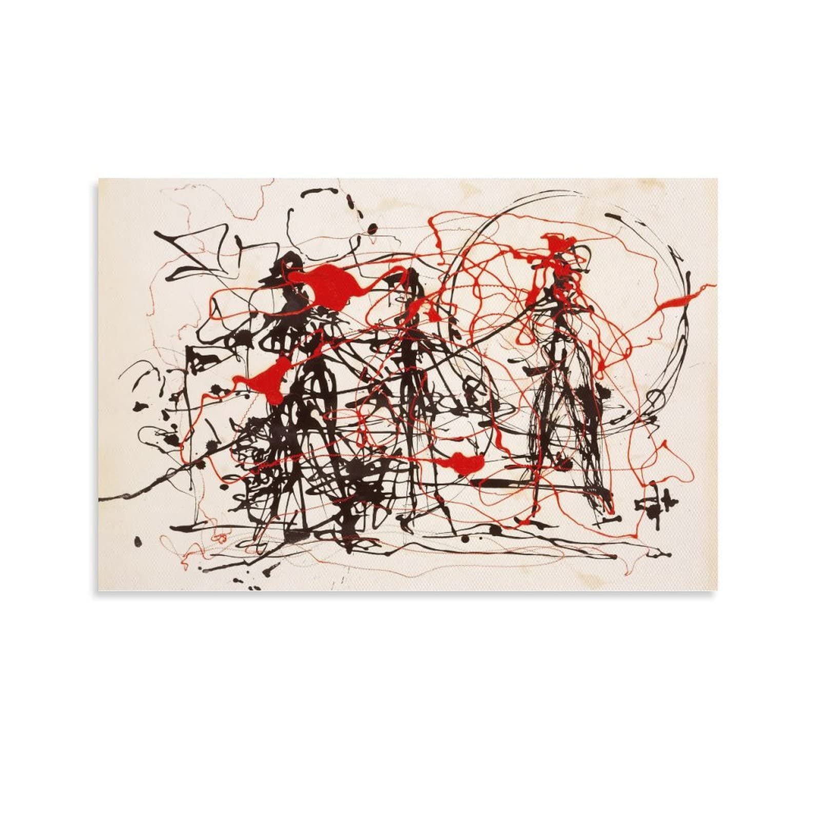 Jackson Pollock Dangerous Dance Art Print - 12x18 Inch (30x45cm) Abstract Expressionist Wall Decor for Living Room, Bedroom & Office - Premium Canvas Poster for Modern Home & Gift