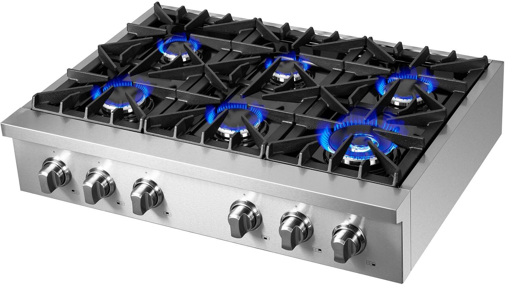 Forno Lseo 36 Inch 6 Burner Gas Range Top with Griddle - Stainless Steel Professional Gas Stove FCTGS5737 36 for Home Kitchen & Restaurant Cooking