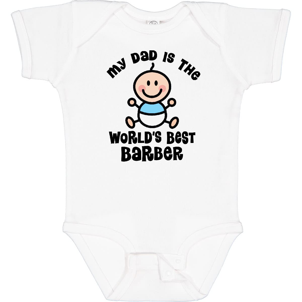 Inktastic Daddy World's Best Barber Baby Bodysuit - Soft Cotton Infant Onesie for Newborns & Toddlers - Perfect for Barber Shops, Father's Day Gifts & Family Photos