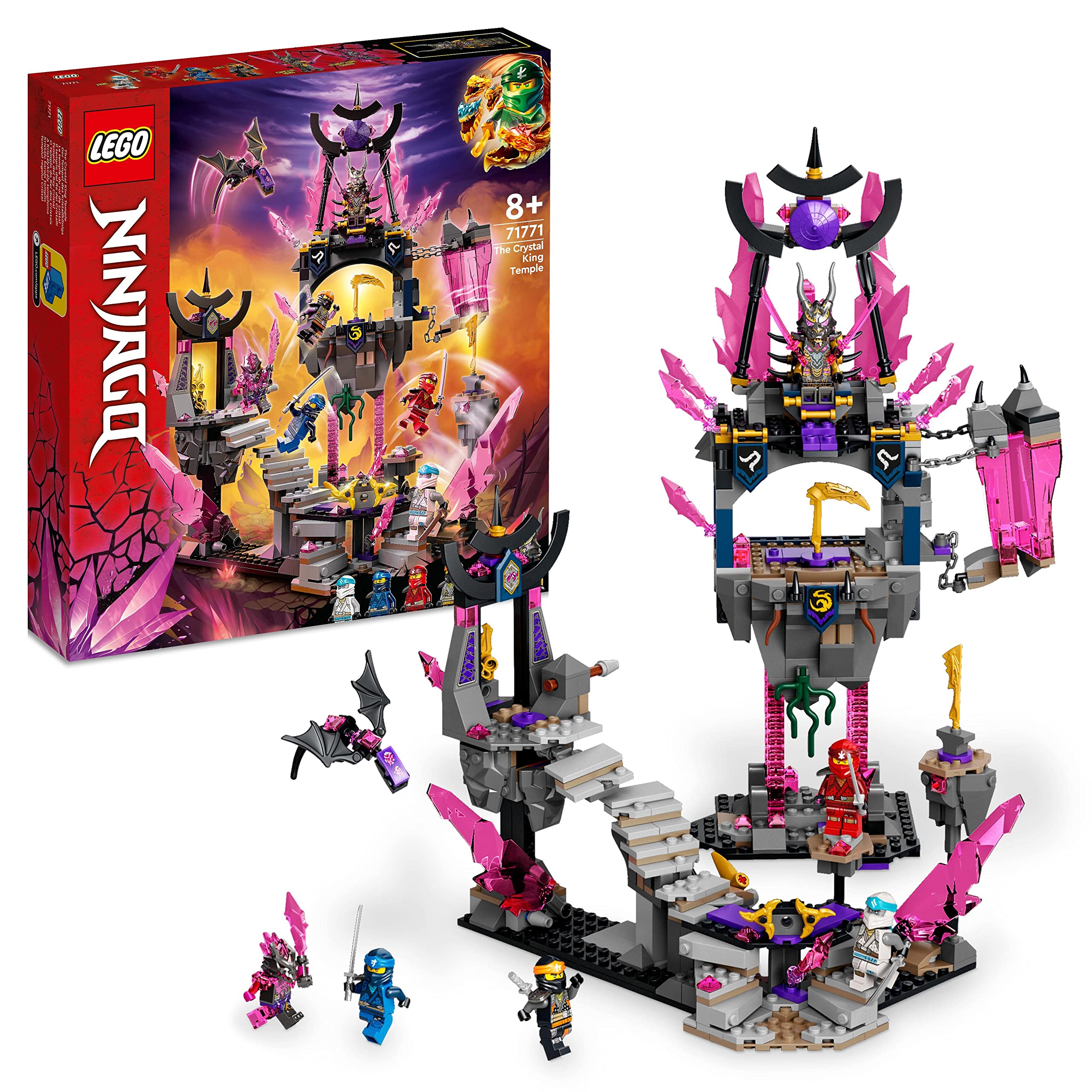 LEGO 71771 Ninjago Crystal King Temple Building Set with Zane, Cole, Kai & Jay Minifigures - Action Toy for Kids Ages 8+ | TV Series Crystallized | Perfect for Creative Play & Ninja-Themed Birthday Gifts