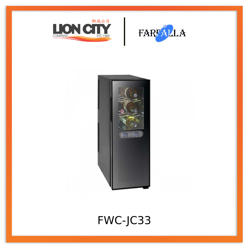 Farfalla FWC JC33 Dual Temperature Wine Cooler - 12 Bottle Capacity, Freestanding or Built-In, Perfect for Home Bars, Kitchens & Dining Rooms