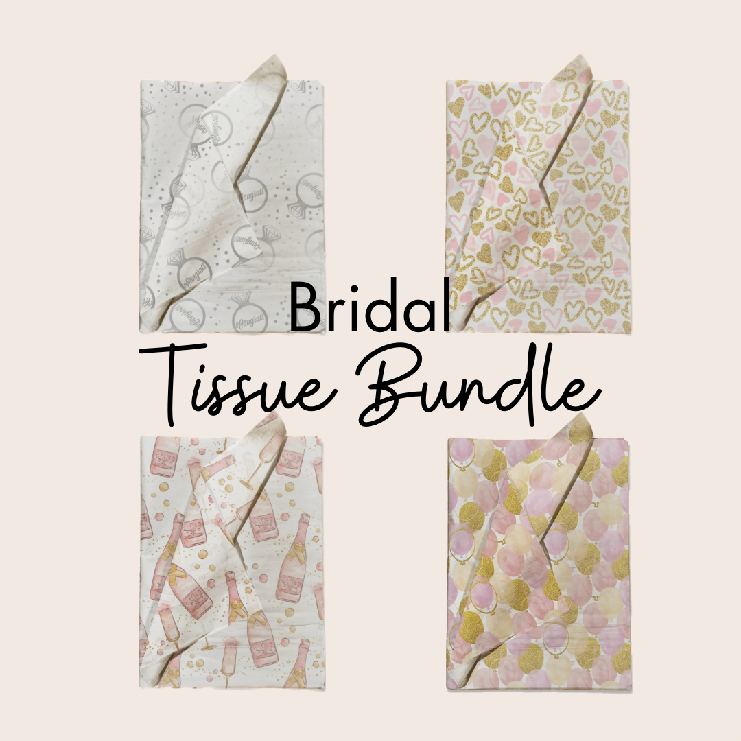 Premium Bridal Tissue Paper Variety Pack - 50 Sheets for Wedding Gift Bags, Party Favors & Special Occasions | Elegant Gift Wrapping Supplies for Bridal Showers, Baby Showers & Anniversary Celebrations