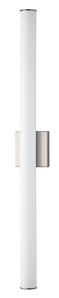36 Inch Satin Nickel Rail-LED Bath Vanity Light with Tubular White Diffusers (4.75