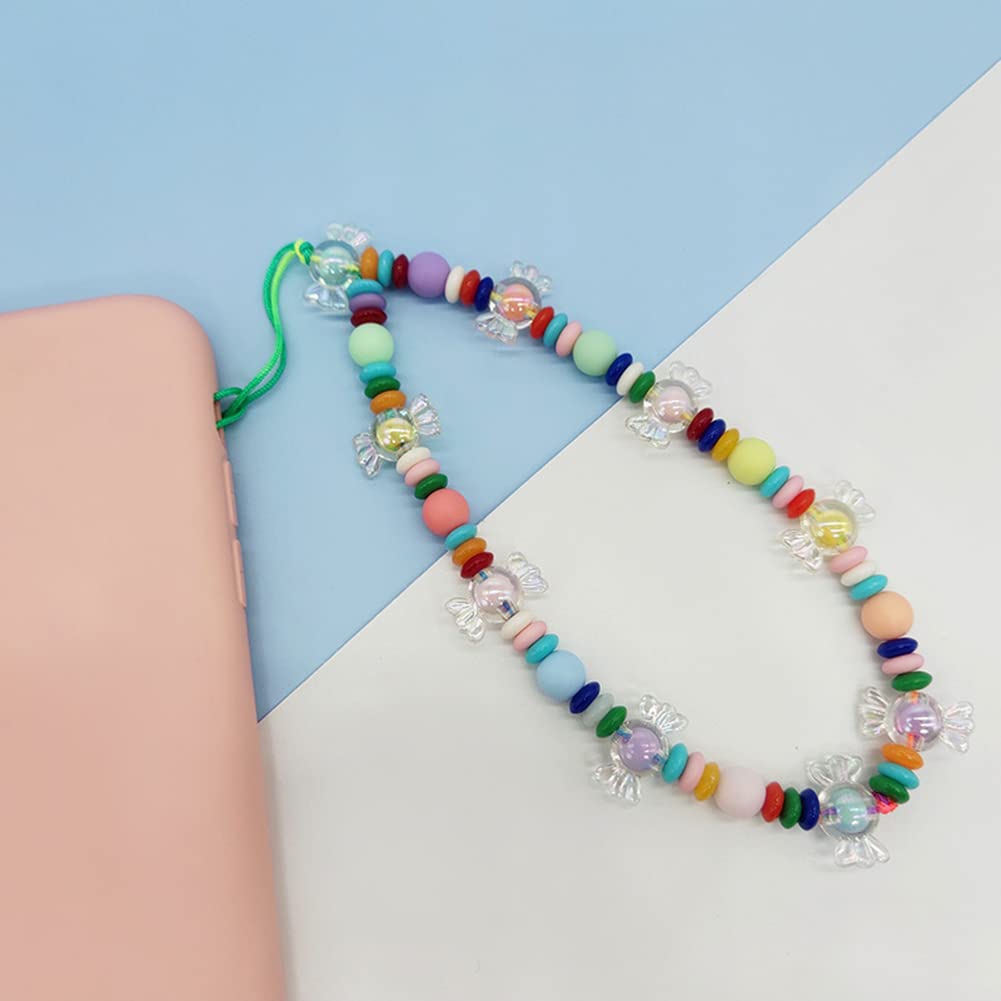 Kawaii Beaded Phone Charm with Pearls & Butterfly - Acrylic Phone Lanyard, Anti-Lost Wrist Strap for iPhone Samsung - Boho Style Accessory for Women Girls | Perfect for Work, School, Travel & Everyday Use