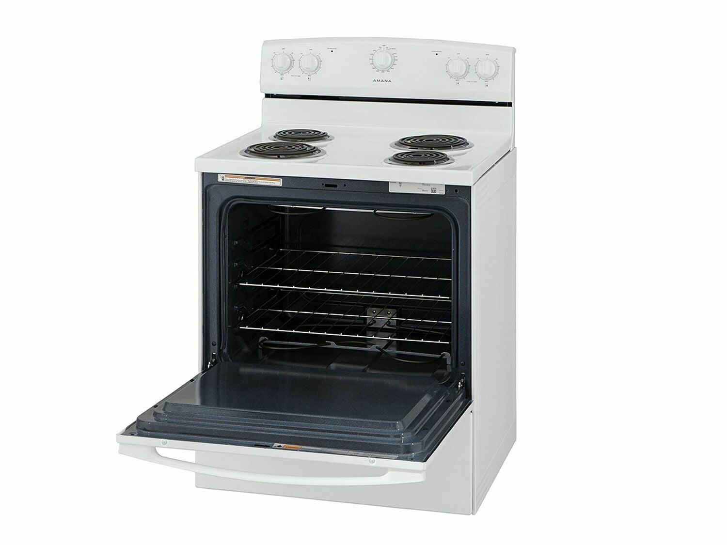 Amana ACR2303MFW 30 Inch Electric Range with Warm Hold - White | Freestanding Kitchen Stove for Baking, Roasting & Family Cooking