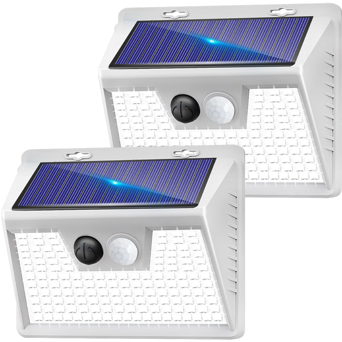 2 Pack Solar Powered Outdoor Lights with 140 LEDs & Motion Sensor - 3 Modes, IP65 Waterproof, Wireless Solar Wall Lights for Deck, Fence, Patio, Front Door (White Light) - Perfect for Pathway Lighting, Garden Security & Nighttime Illumination