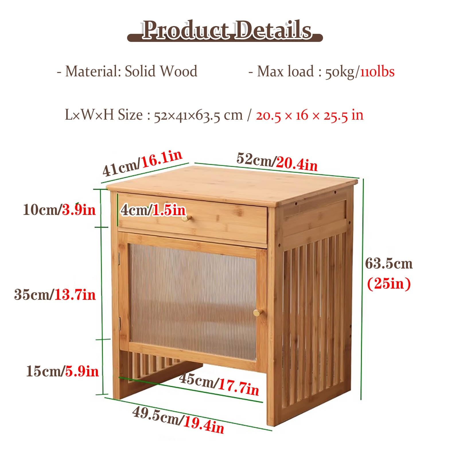 Wooden Robot Vacuum Cleaner Storage Stand with Cabinet - Organizer for Self-Emptying Robotic Vacuum & Mop - Compact Storage Rack (Light Grey, 52x41x63.5cm/20.5x16x25.5in) - Perfect for Living Room, Bedroom & Home Office Organization
