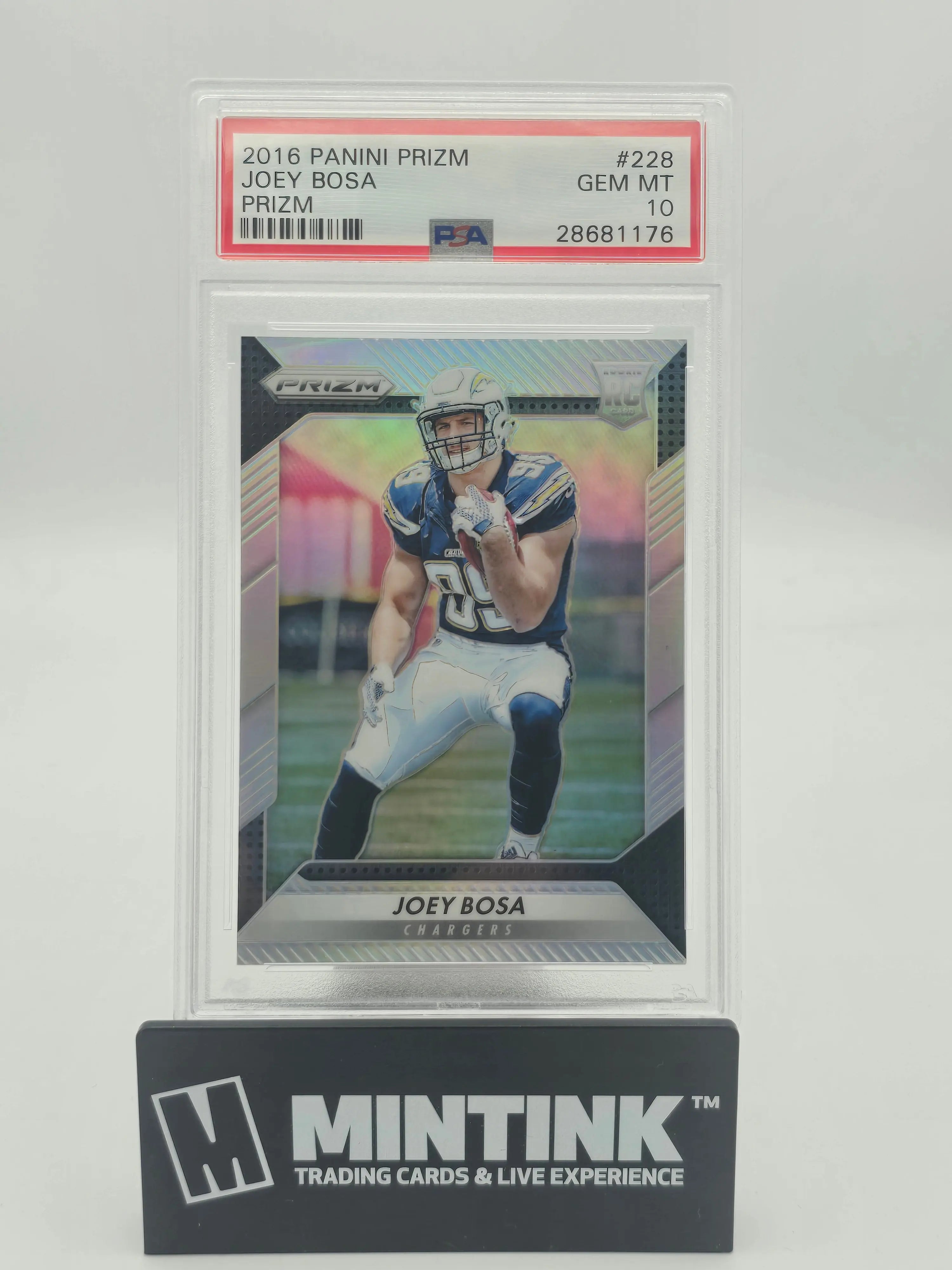 2016 Panini Prizm Football Joey Bosa RC Rookie Silver Prizm PSA 10 Gem Mint - Rare Football Trading Card for Collectors & Investors - Perfect for Sports Memorabilia Displays & Card Collections