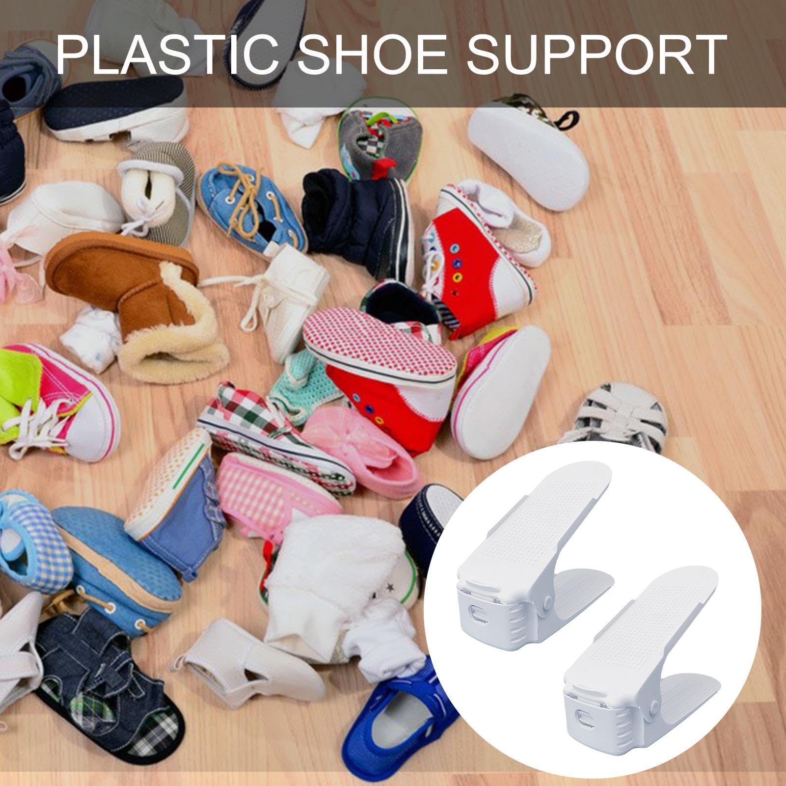 Adjustable Shoe Stacker Organizer - 4-Tier Space Saving Shoe Rack for Closet Storage, Double Deck Shoe Holder for Sneakers, Heels & Boots - Perfect for Small Spaces & Shoe Organization at Home