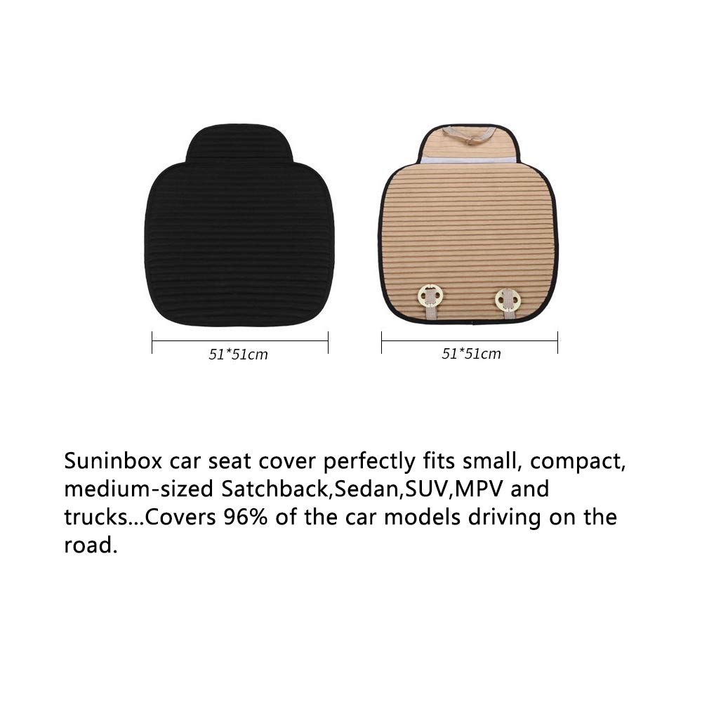 Premium Black Car Seat Covers with Buckwheat Hulls - Universal Fit for Sedan, SUV, Van & MPV Vehicles - Breathable Truck Seat Cushion & Bottom Car Seat Pads - Ergonomic Support for Long Drives & Commuting