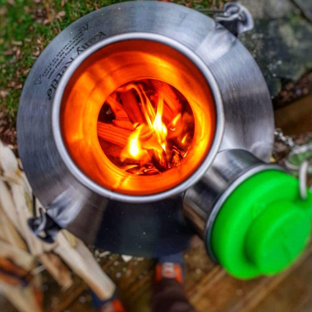 Kelly Kettle Base Camp - Large Stainless Steel Camping Kettle for Outdoor Cooking, Boiling Water & Emergency Preparedness | Perfect for Hiking, Backpacking & Survival Kits