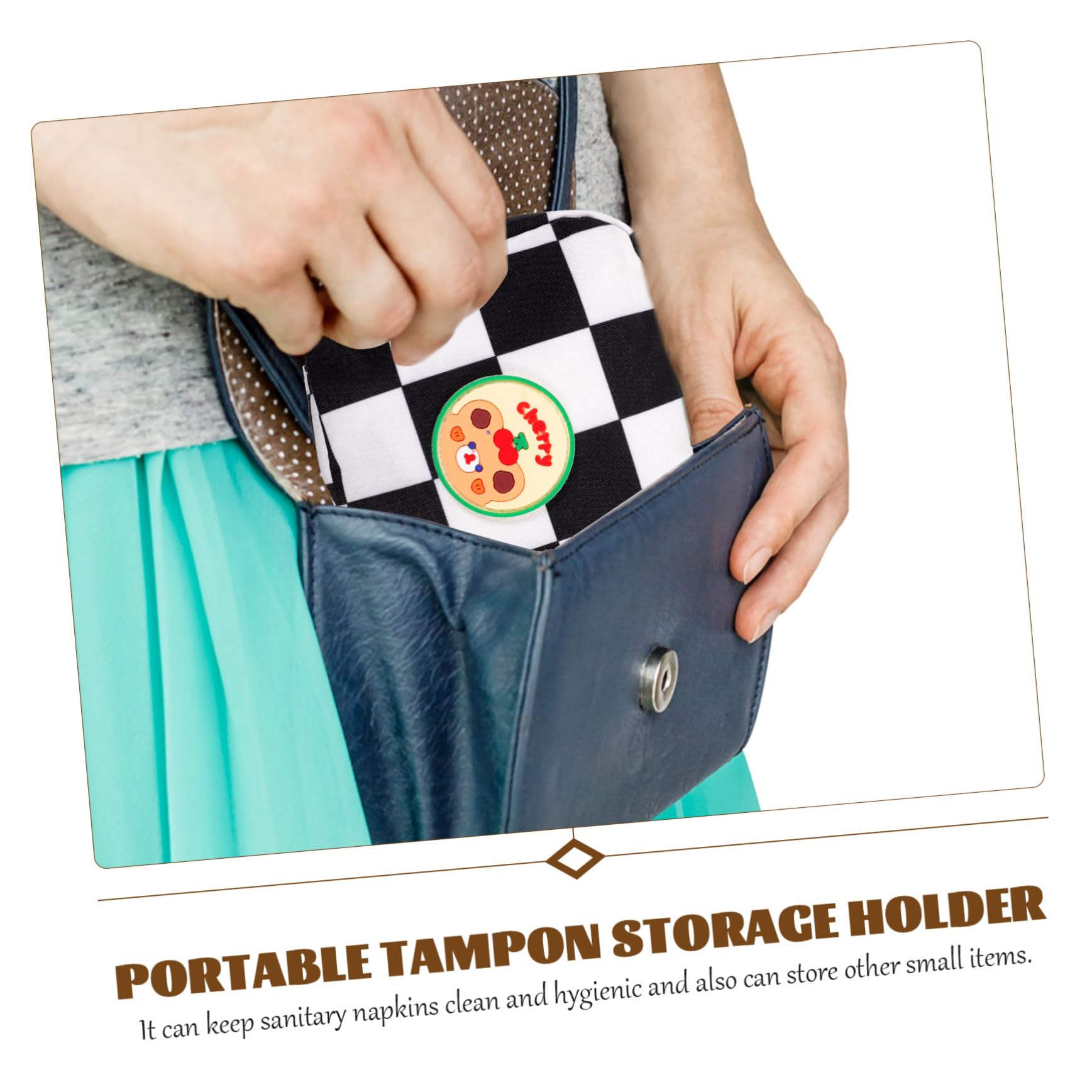 Lurrose Women's Menstrual Pouch - Small Sanitary Storage Bag for Towels & Nappy Supplies, Mini PU Travel Organizer for Girls - Perfect for Gym, Travel & Daily Use