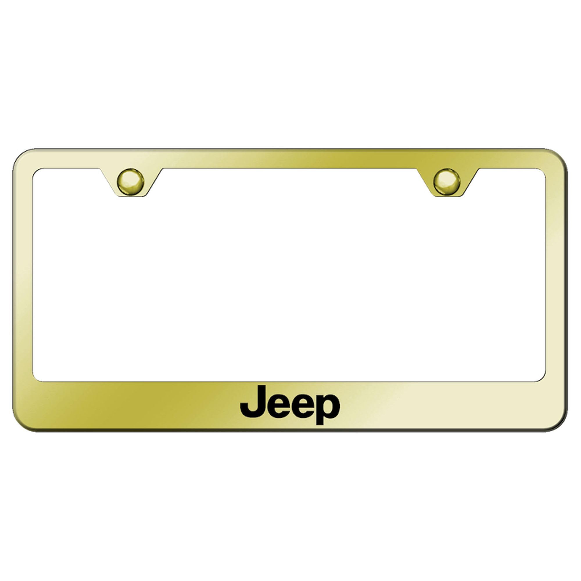 Premium Gold Laser Etched Stainless Steel License Plate Frame for Jeep - Durable & Stylish Car Accessory - Perfect for Off-Roading, Daily Commuting & Jeep Enthusiasts