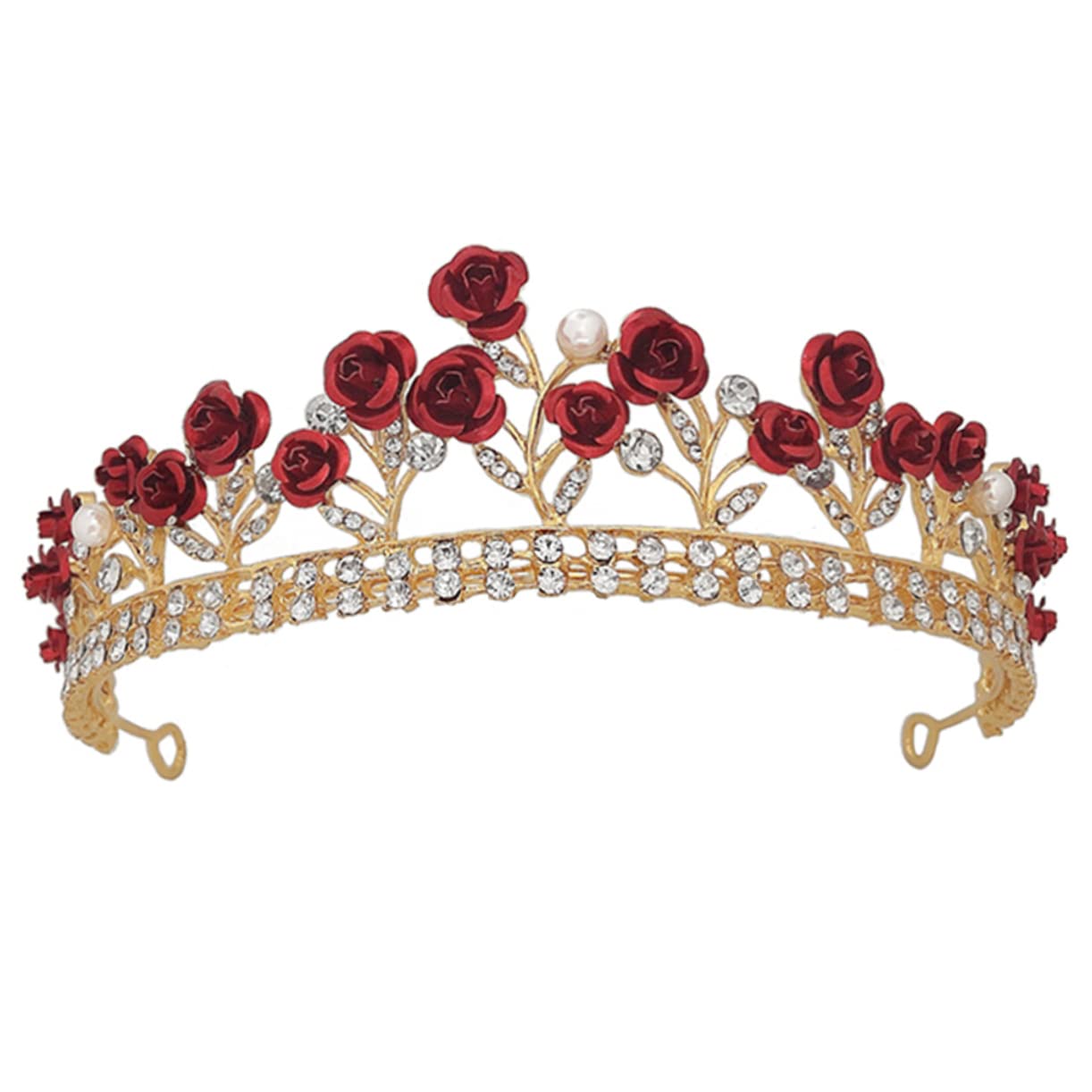 Beaupretty 3-Piece Rose Wedding Headdress Set - Elegant Rose Tiara Crown, Floral Hair Accessories for Brides, Quinceañeras & Halloween Costumes | Perfect for Weddings, Parties & Special Occasions