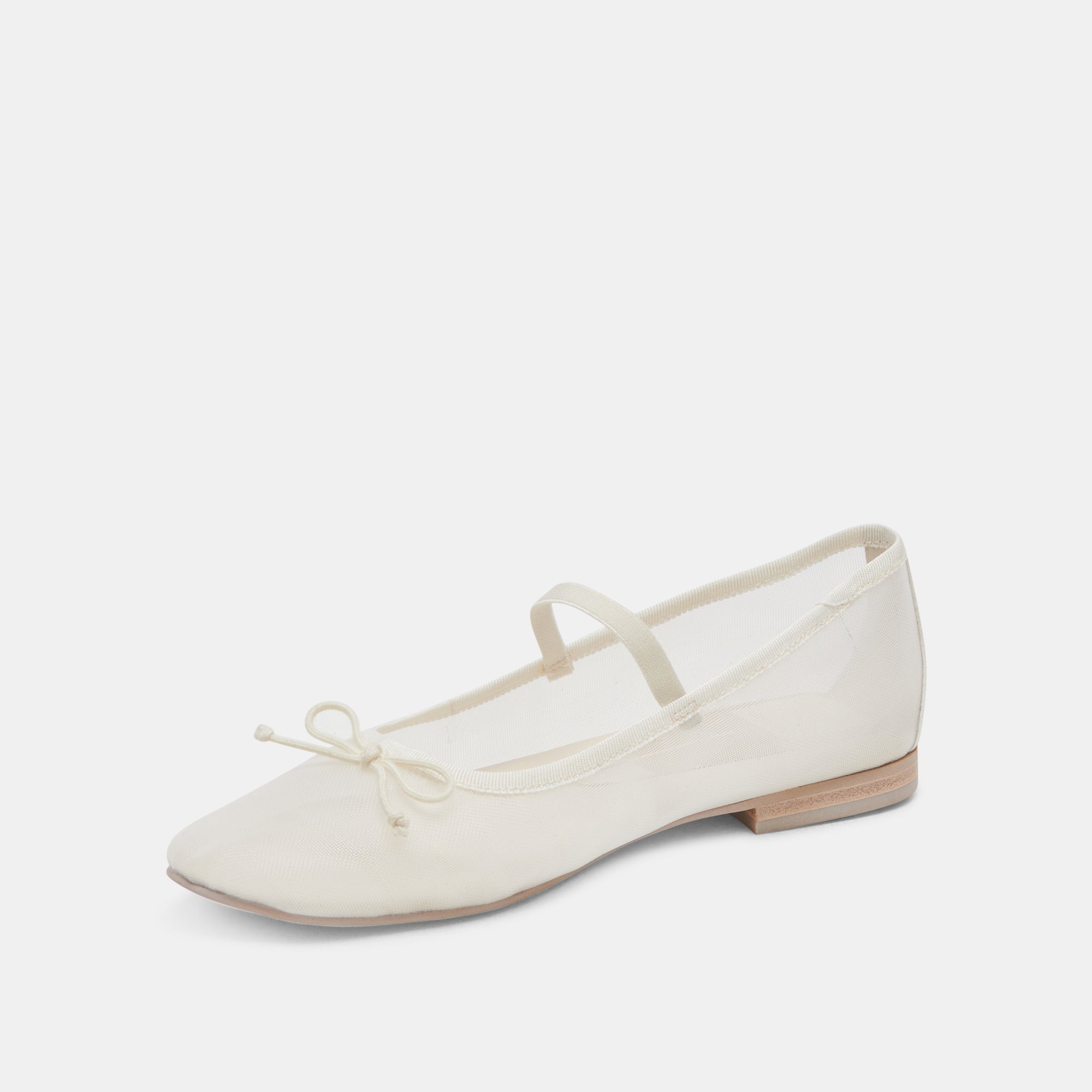 Cadel Women's Ballet Flats - Ivory Mesh Comfortable Slip-On Shoes for Casual Wear, Work & Travel