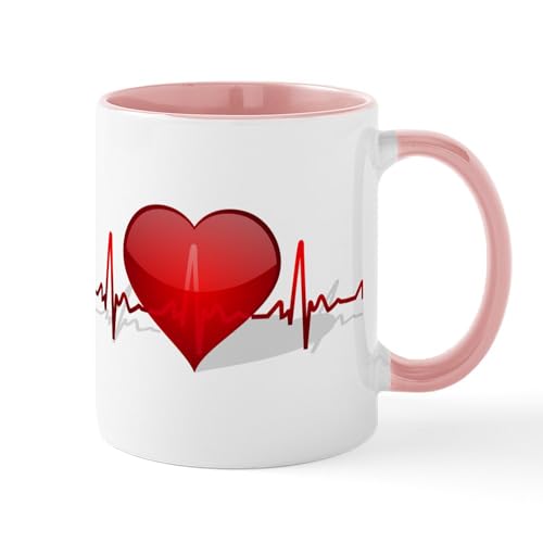 White/Pink Inside - Heart Beat Mug