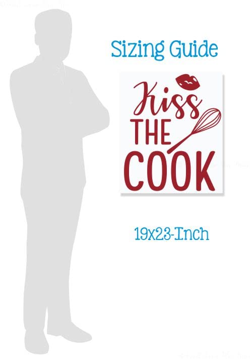 Kiss The Cook Vinyl Wall Decal - 19”x23” Matte Red Kitchen Quote Decoration - Die-Cut Inspirational Saying for Dining Room & Home Decor - Perfect for Farmhouse Style Kitchens & Restaurant Walls