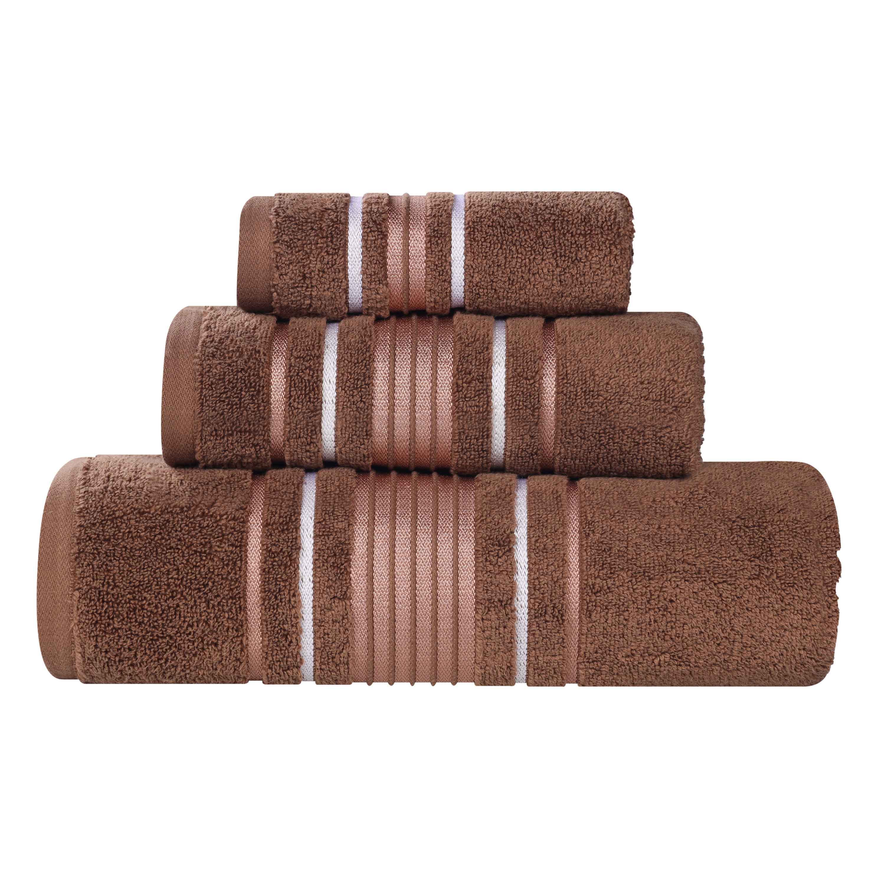 Premium 3-Piece Zero Twist Cotton Towel Set with Elegant Floral Design - Ultra Soft & Absorbent Bath Towels for Spa, Guest Bathroom & Luxury Home Decor