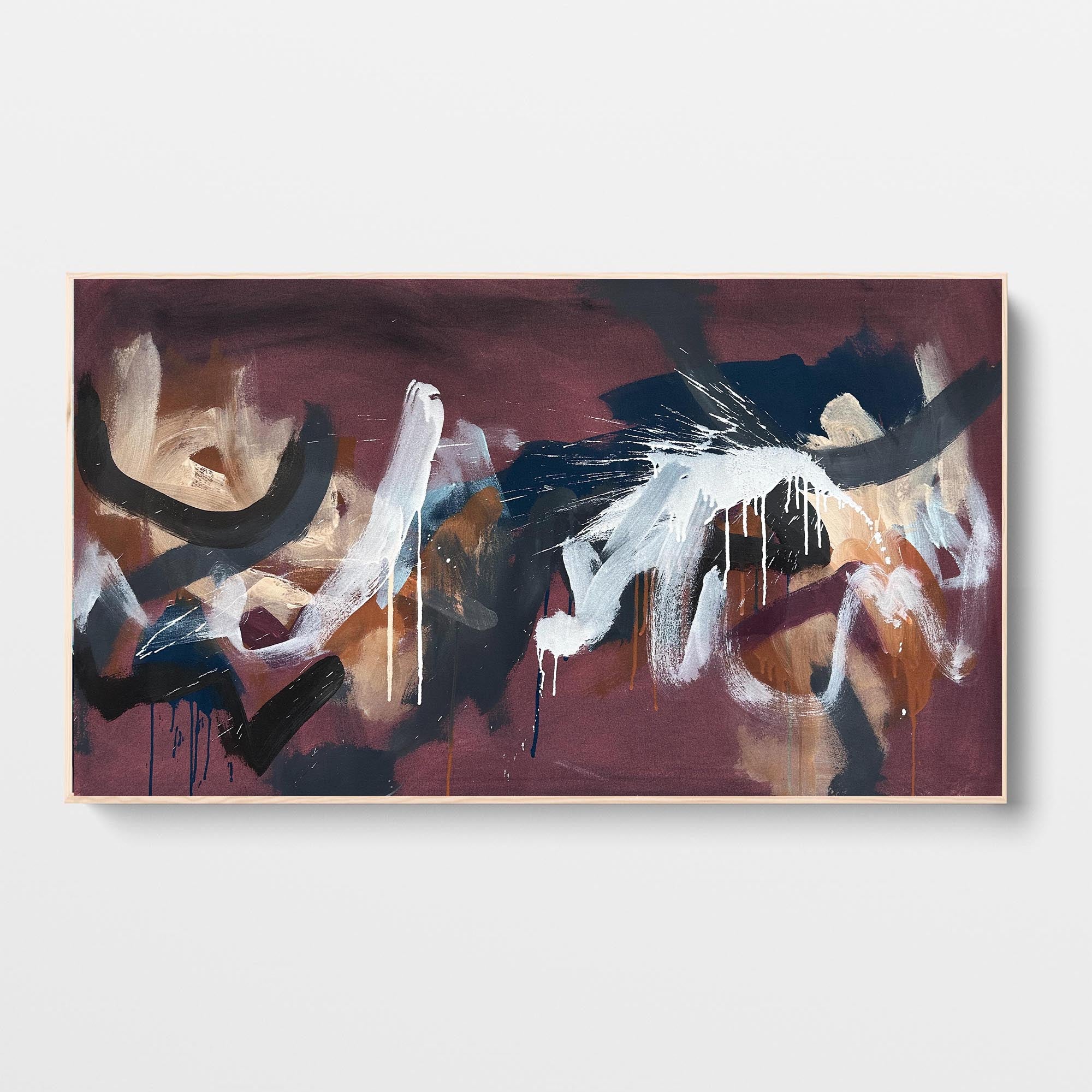 Original Timelapse Painting 140x80cm - Large Abstract Wall Art for Living Room & Office Decor