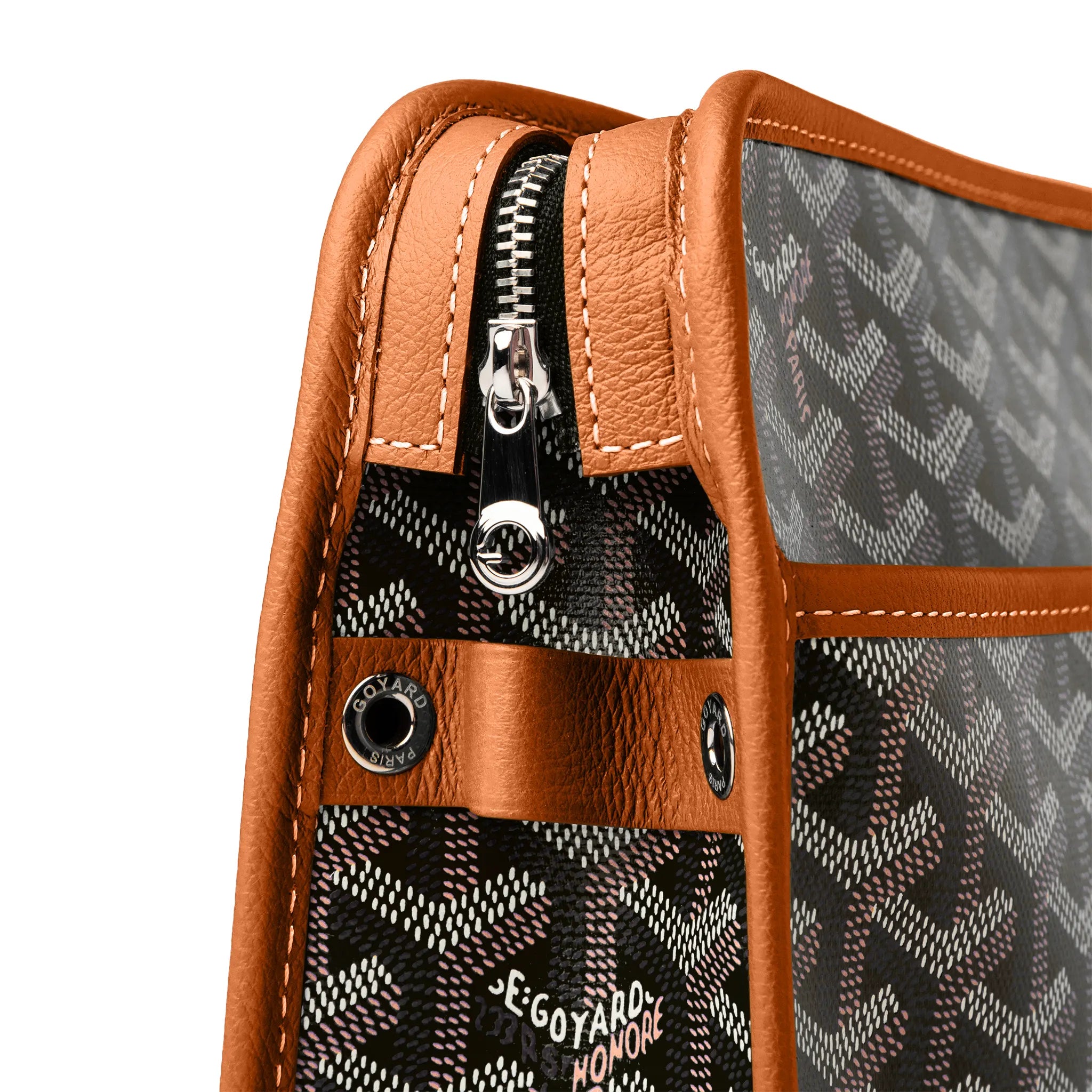 Goyard Jouvence MM Black/Tan Washbag - Luxury Travel Cosmetic Bag for Women & Men - Perfect for Toiletries, Makeup, and Travel Essentials