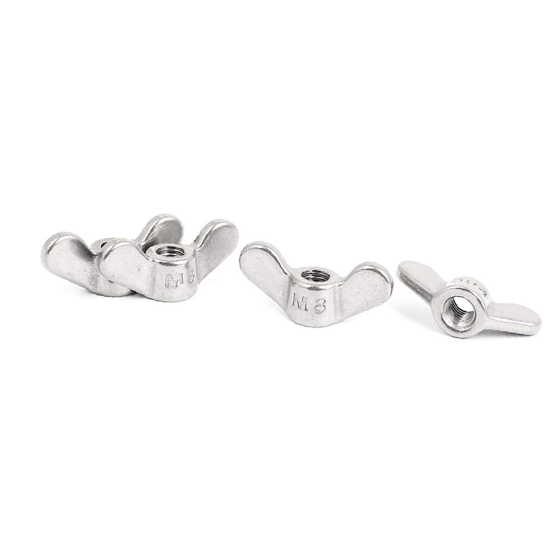 Stainless Steel M8 Wing Nut Butterfly Nuts - 4pcs A2-70 Hardware Fasteners for DIY, Furniture, Automotive & Marine Applications