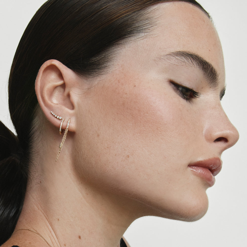 10k Gold Diamond Huggie Earrings for Women - Elegant & Dainty Hoop Earrings for Everyday Wear & Special Occasions