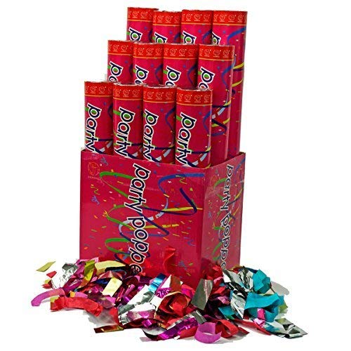 (12 Pack) 12 Inch Large Confetti Cannons - Air Compressed Party Poppers for Weddings, New Year's Eve & Celebrations | Indoor & Outdoor Safe | Shoots 10ft Streamers - Perfect for Birthday Parties, Graduations & Baby Showers