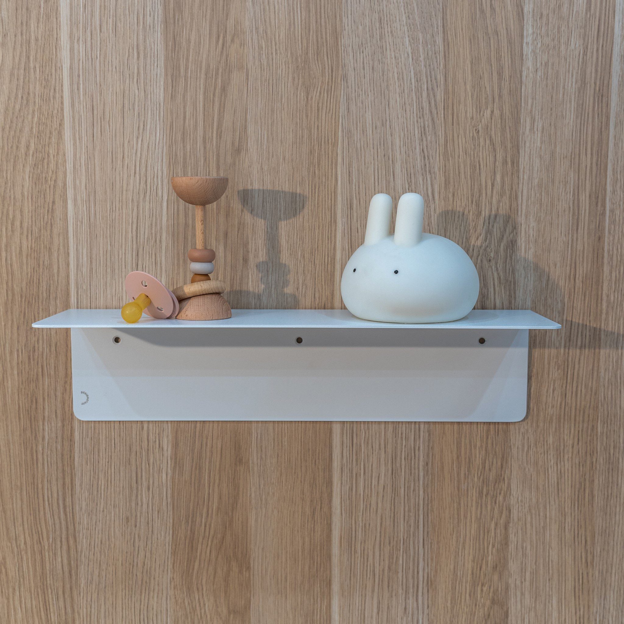 DESIGNSTUFF 40 cm White Wall Shelf - Floating Shelves for Living Room, Bedroom, Bathroom & Kitchen Storage Organization