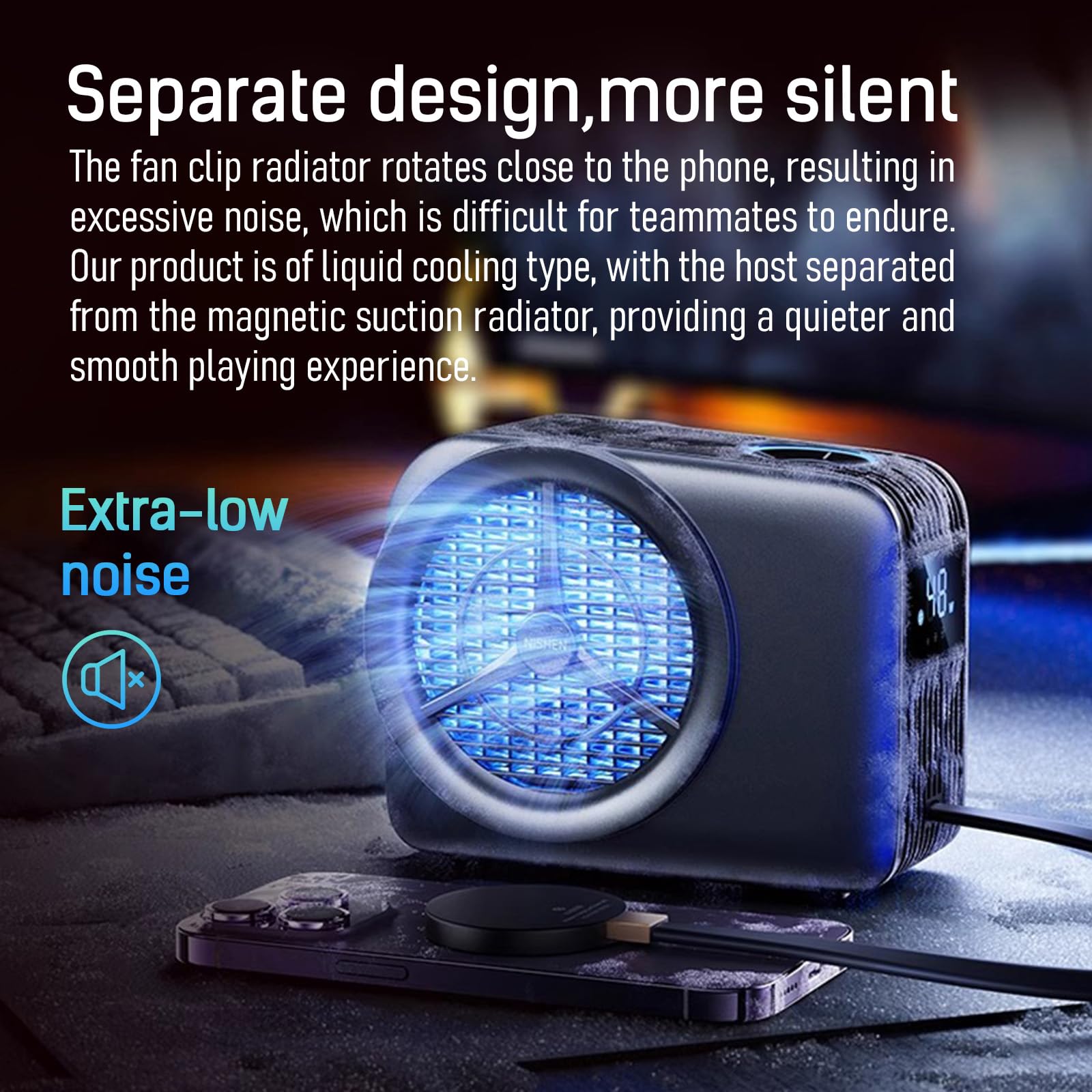 Magnetic Phone Cooler - Ultra-Fast 15s Cooling, Silent Liquid Cooling Radiator for Phone, Tablet & Pad | Perfect for Gaming, Streaming & Heavy Usage (No Wireless Charging)