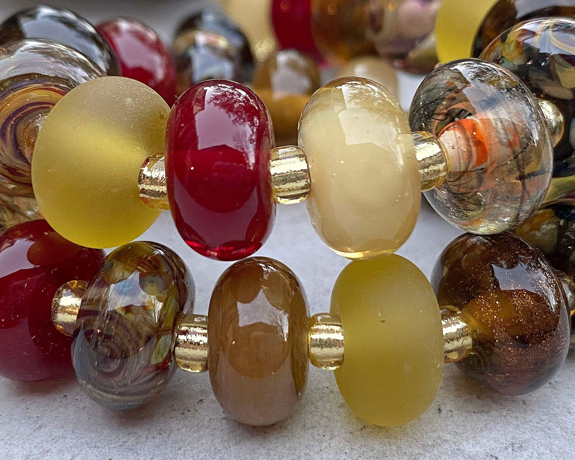 32 Colors of Autumn Brown Lampwork Glass Focal Beads for Jewelry Making - DIY Necklace, Bracelet, Earrings Craft Supplies - Perfect for Fall & Holiday Gift Projects
