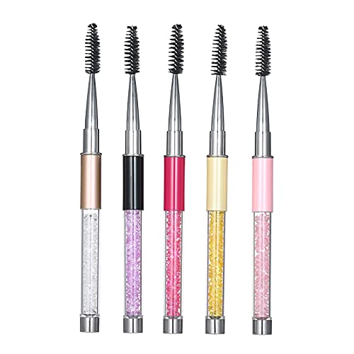 Ankeer 5-Piece Eyelash Mascara Brush Set with Caps - Professional Makeup Applicator Wands for Perfect Lashes - Ideal for Home, Salon & Travel Makeup Kits