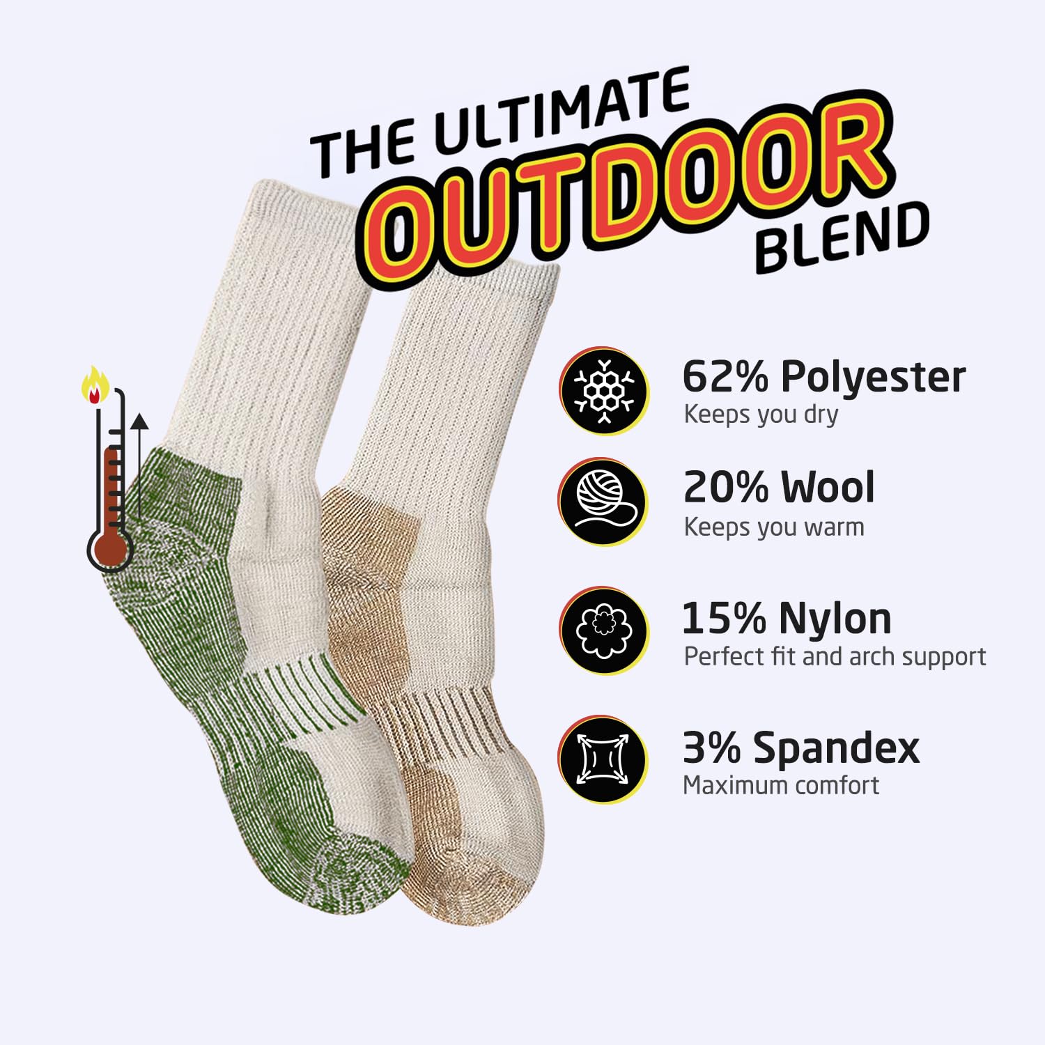 Warm & Cozy Kids Winter Socks - 4 Pack Wool Blend Crew Socks for Boys & Girls | Perfect for Cold Weather & Indoor Activities