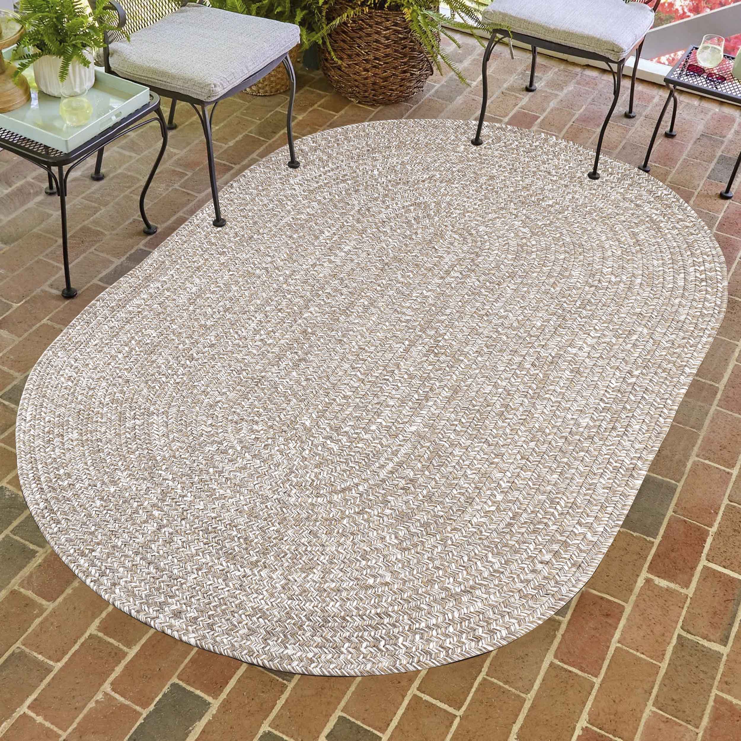 Reversible Braided Area Rug - Non-Slip Two Tone Indoor/Outdoor Rug for Living Room, Bedroom, Patio - Soft & Durable Home Decor