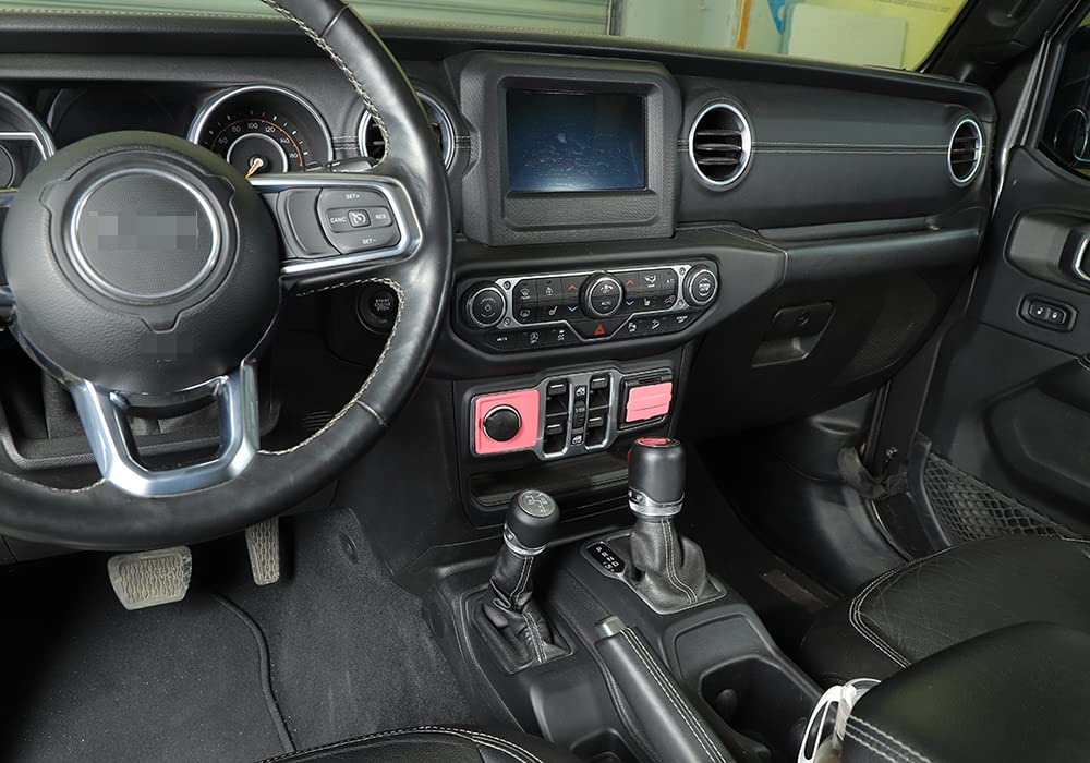 Pink Interior Accessories Cigarette Lighter & USB Socket Panel Cover Frame Trim for Jeep Wrangler JL & Gladiator JT 2018+ - Perfect for Car Customization & Off-Road Adventures