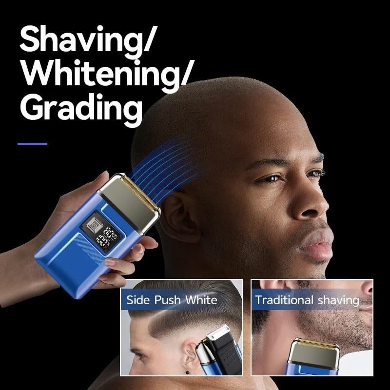 Premium Electric Razor for Men - Double Foil Shaver with 8000RPM Motor, IPX6 Waterproof Bald Head & Beard Trimmer for Ultra-Close Shave - Perfect for Travel, Gym & Daily Grooming Routine