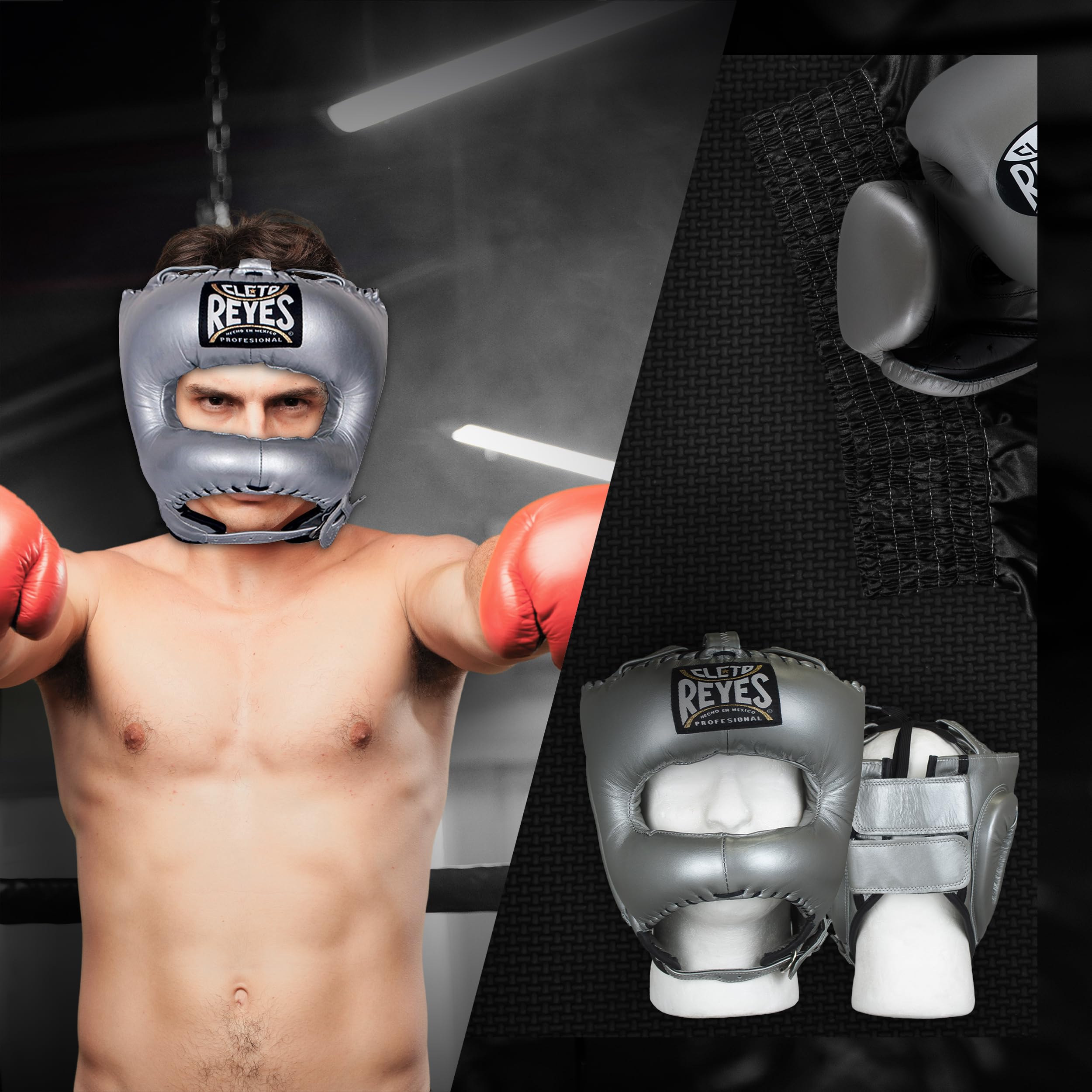 Cleto Reyes Traditional Boxing Headgear for Men & Women - Protective Sparring Head Guard with Face Saver | Ideal for Boxing Training, MMA, Kickboxing & Combat Sports