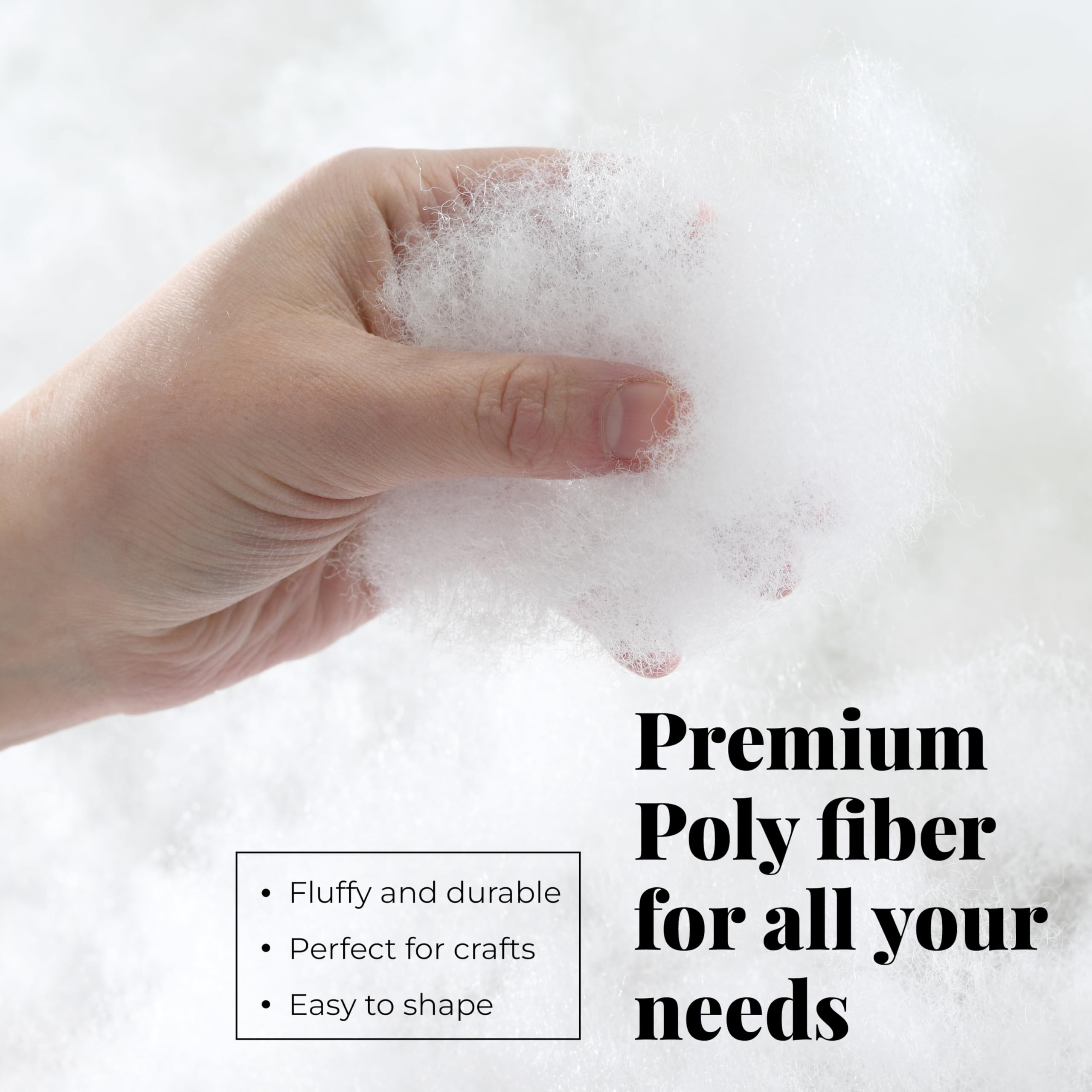 Premium Polyester Fiber Fill Stuffing 20 LB Bag - Soft Fluffy Stuffing for Stuffed Animals, Pillows, DIY Crafts, Toys & Cloud Decorations - Ideal Batting for Couch Pillows, Home Decor & Upholstery Projects - Perfect for DIY Sewing, Crafting & Soft Toy Making